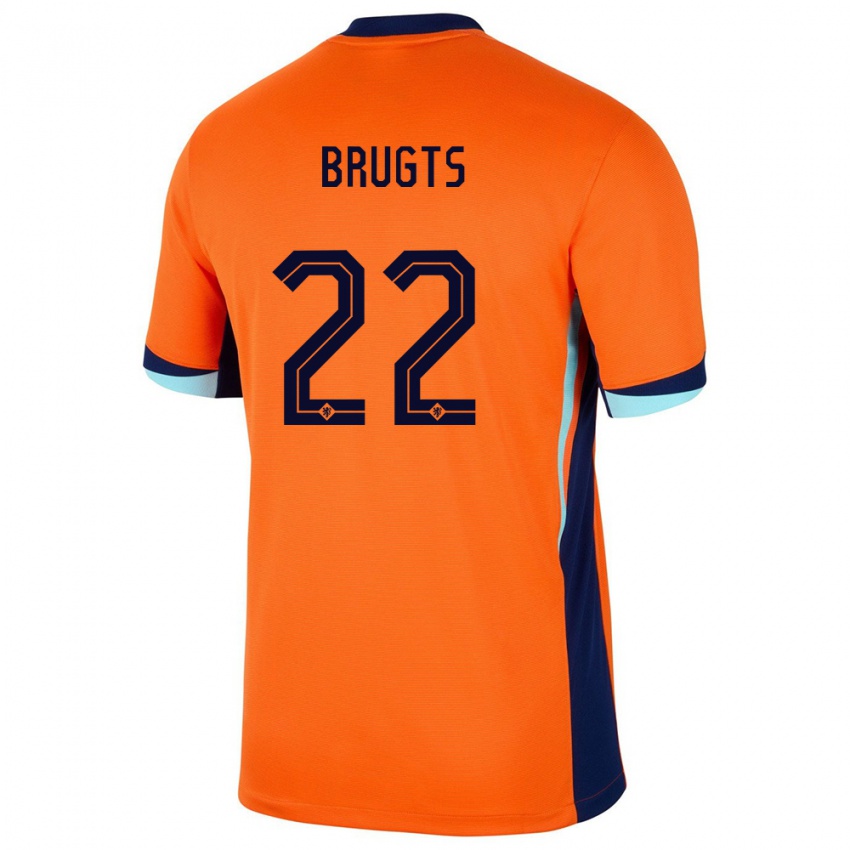 Niño Camiseta Países Bajos Esmee Brugts #22 Naranja 1ª Equipación 24-26 La Camisa México