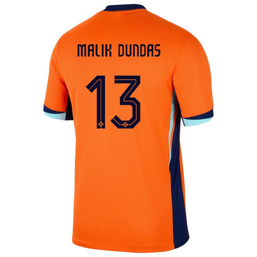 Niño Camiseta Países Bajos Noa Malik Dundas #13 Naranja 1ª Equipación 24-26 La Camisa México