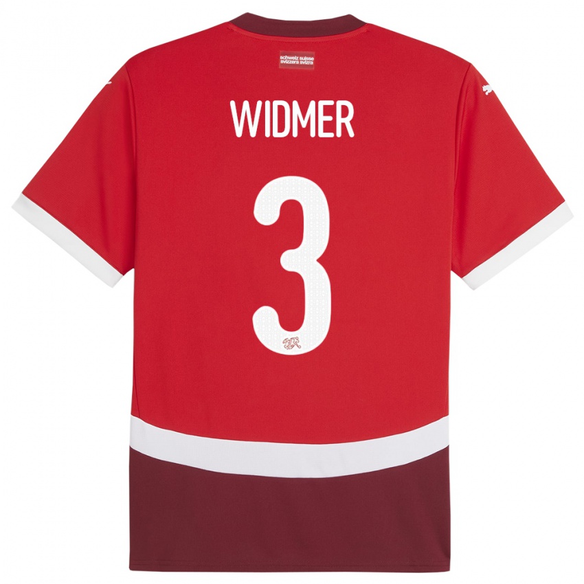 Niño Camiseta Suiza Silvan Widmer #3 Rojo 1ª Equipación 24-26 La Camisa México