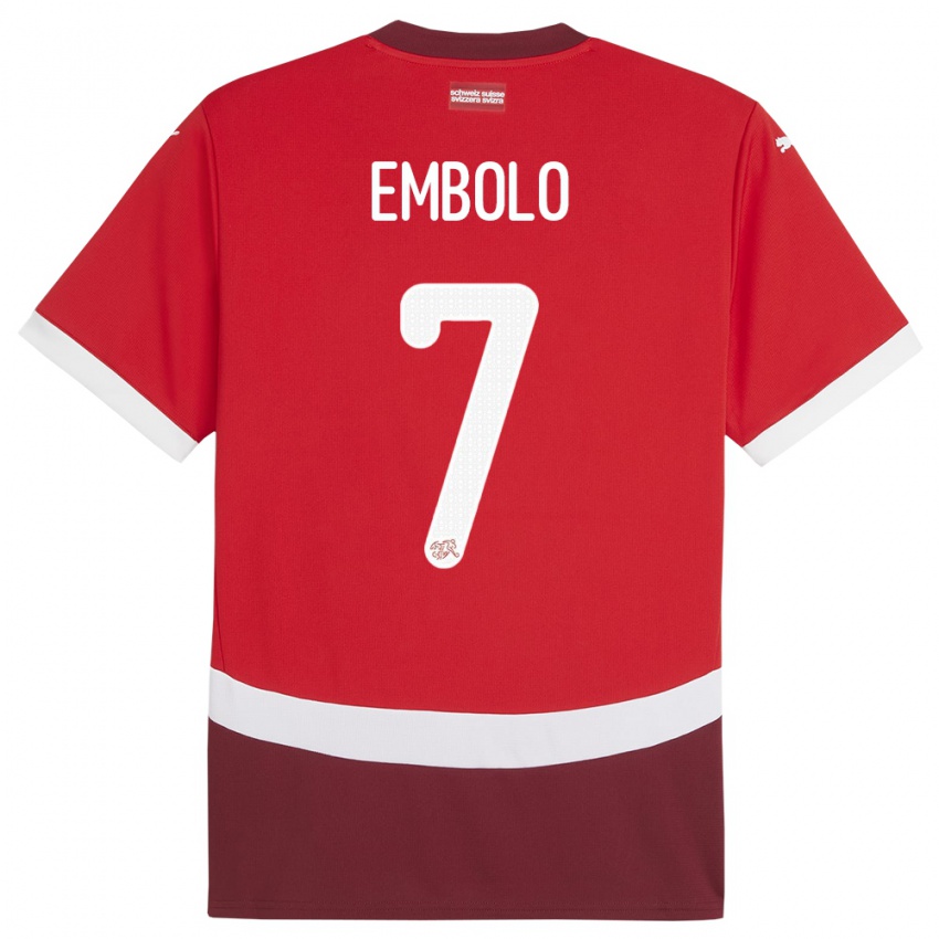 Niño Camiseta Suiza Breel Embolo #7 Rojo 1ª Equipación 24-26 La Camisa México