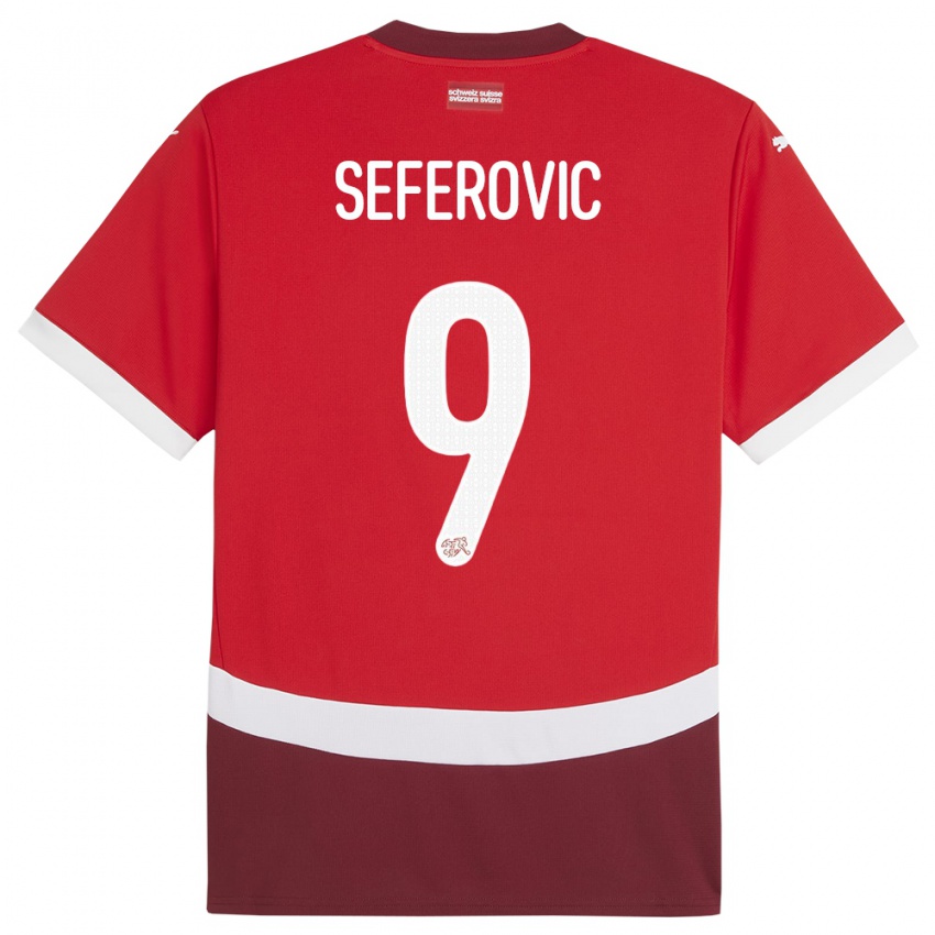 Niño Camiseta Suiza Haris Seferovic #9 Rojo 1ª Equipación 24-26 La Camisa México