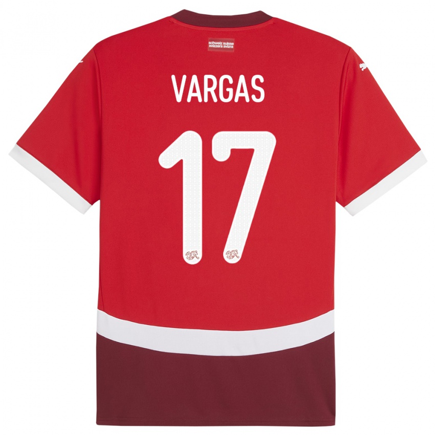 Niño Camiseta Suiza Ruben Vargas #17 Rojo 1ª Equipación 24-26 La Camisa México