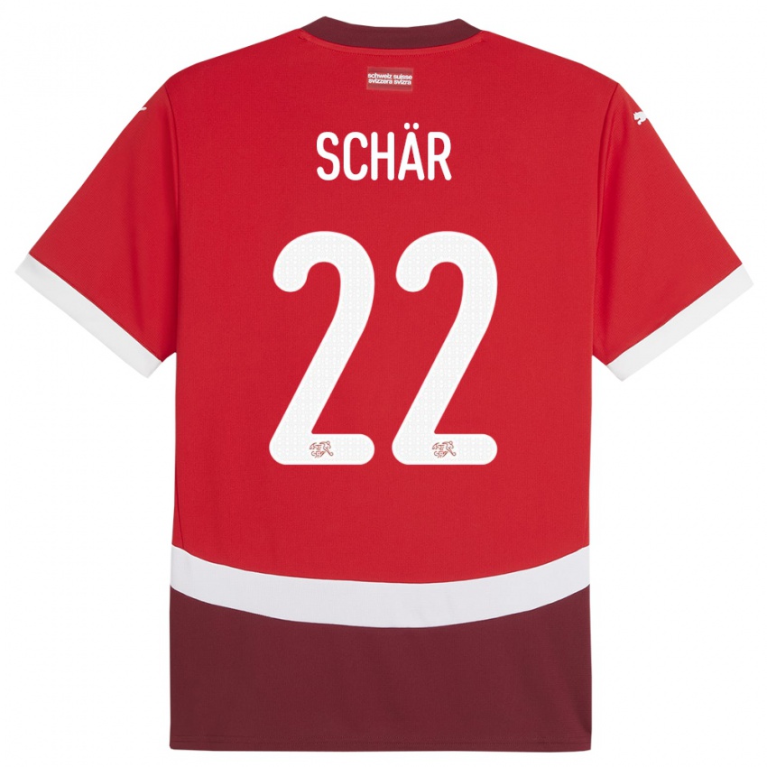 Niño Camiseta Suiza Fabian Schar #22 Rojo 1ª Equipación 24-26 La Camisa México