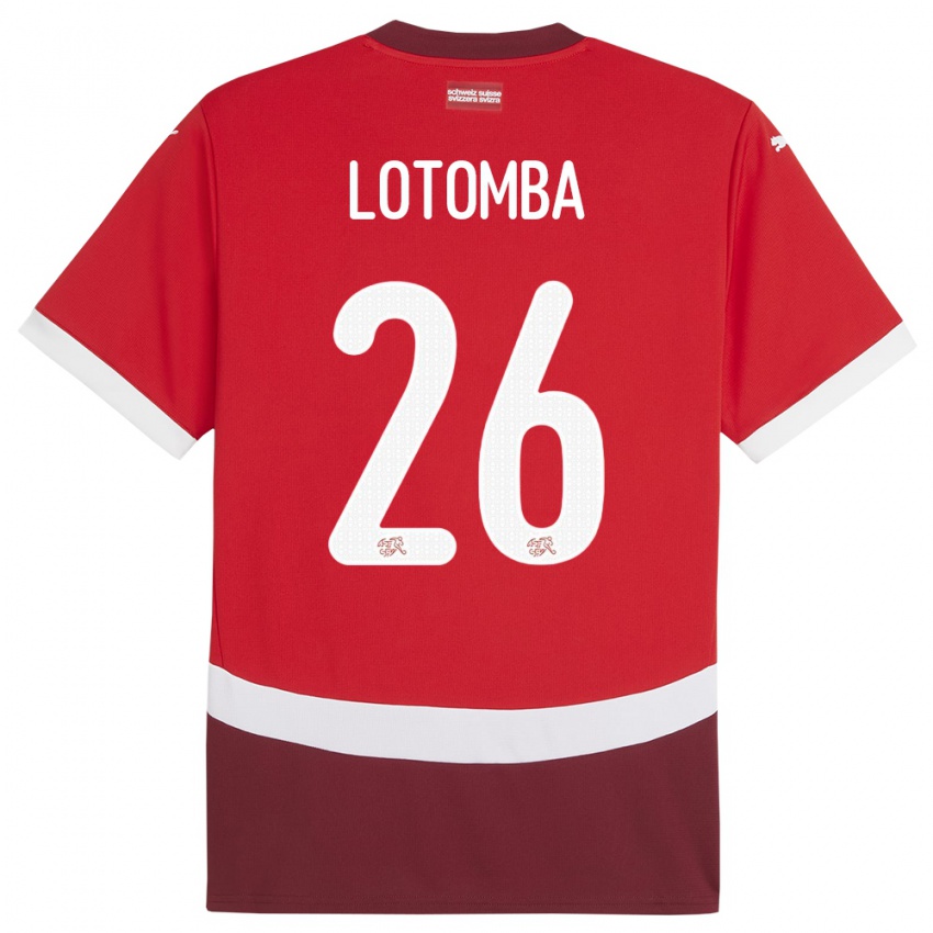 Niño Camiseta Suiza Jordan Lotomba #26 Rojo 1ª Equipación 24-26 La Camisa México