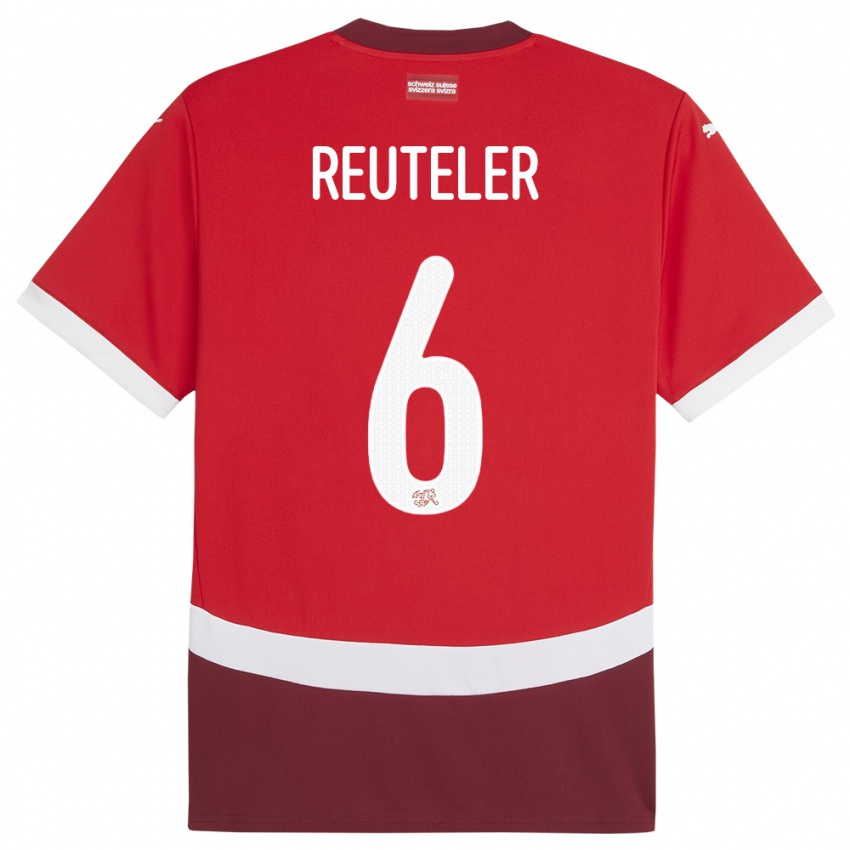 Niño Camiseta Suiza Geraldine Reuteler #6 Rojo 1ª Equipación 24-26 La Camisa México