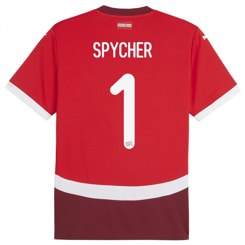 Niño Camiseta Suiza Tim Spycher #1 Rojo 1ª Equipación 24-26 La Camisa México