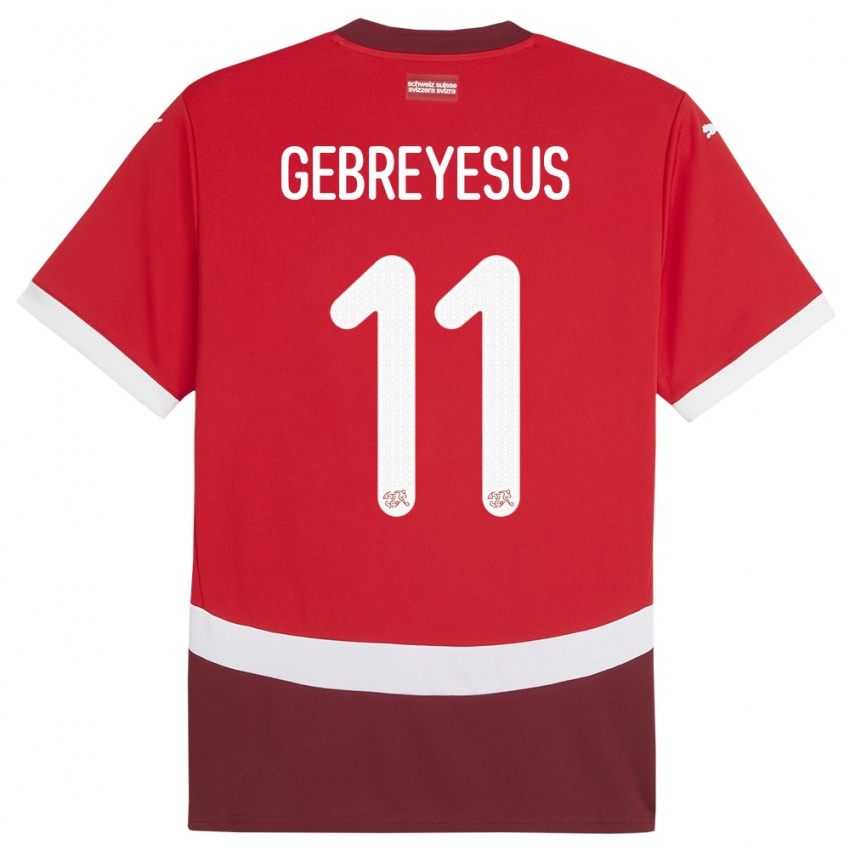 Niño Camiseta Suiza Esey Gebreyesus #11 Rojo 1ª Equipación 24-26 La Camisa México