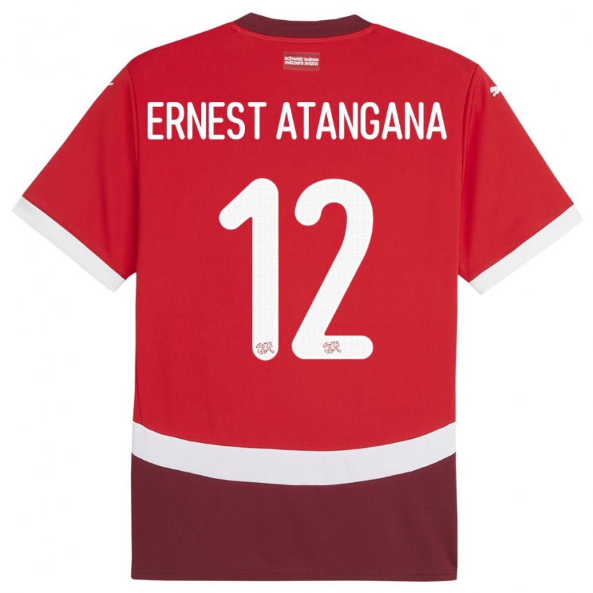 Niño Camiseta Suiza Brian Ernest Atangana #12 Rojo 1ª Equipación 24-26 La Camisa México