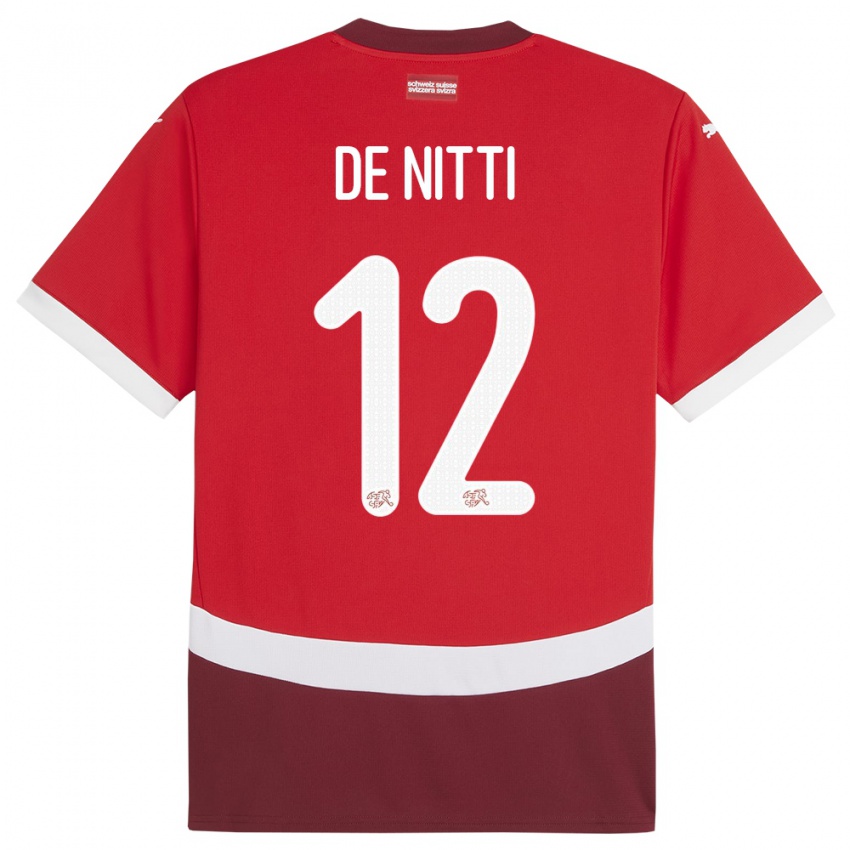 Niño Camiseta Suiza Gianni De Nitti #12 Rojo 1ª Equipación 24-26 La Camisa México