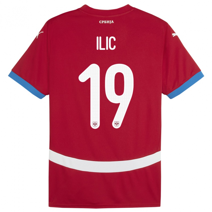 Niño Camiseta Serbia Ivan Ilic #19 Rojo 1ª Equipación 24-26 La Camisa México