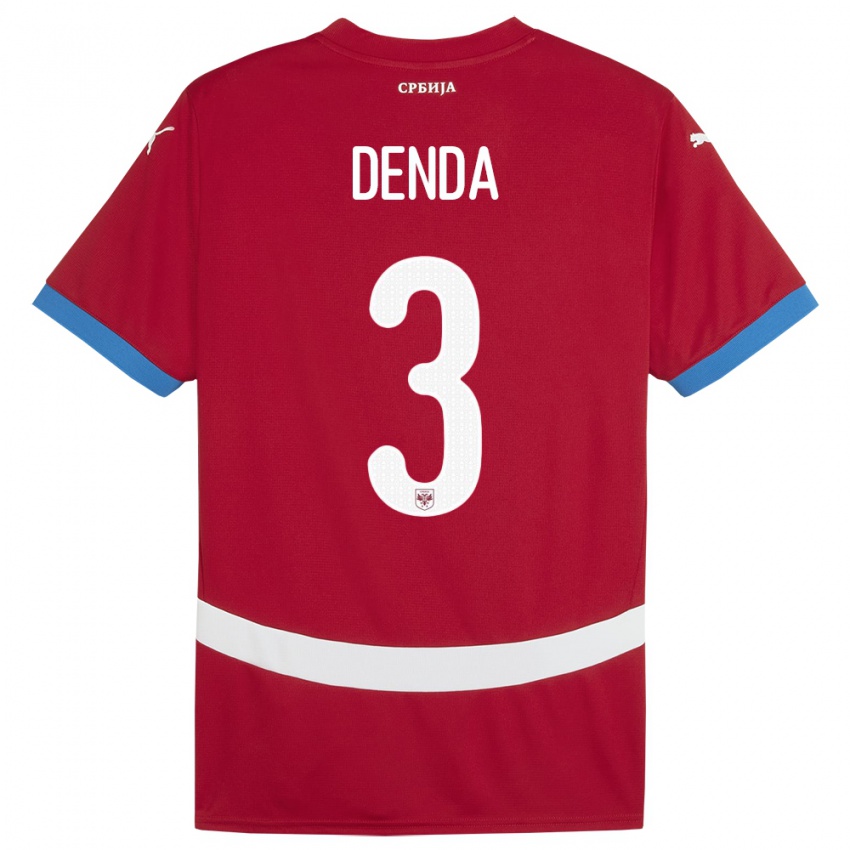 Niño Camiseta Serbia Milica Denda #3 Rojo 1ª Equipación 24-26 La Camisa México