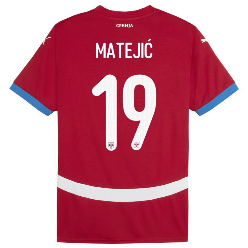 Niño Camiseta Serbia Nina Matejic #19 Rojo 1ª Equipación 24-26 La Camisa México