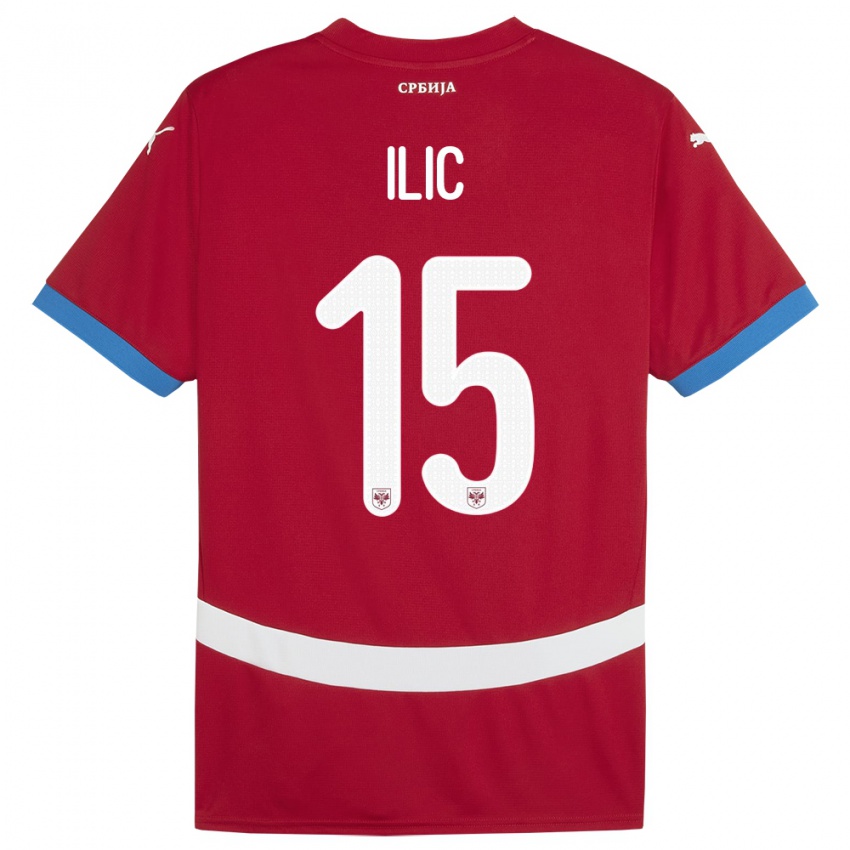 Niño Camiseta Serbia Mihajlo Ilic #15 Rojo 1ª Equipación 24-26 La Camisa México