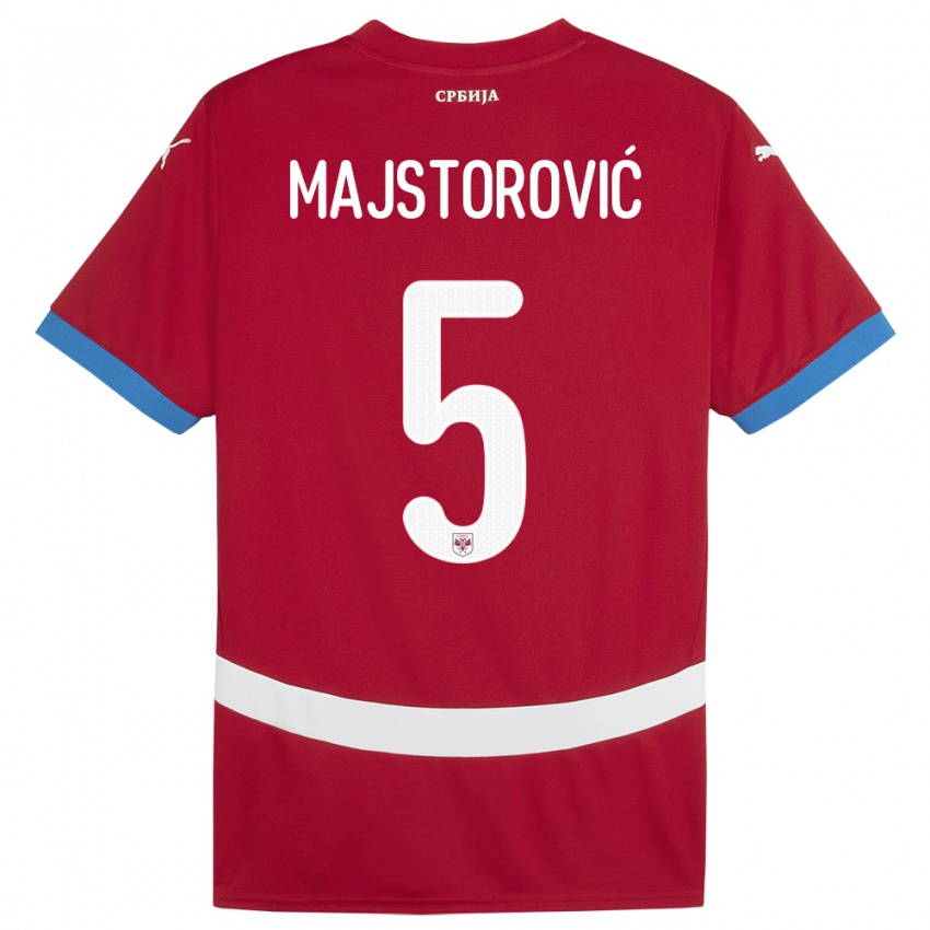 Niño Camiseta Serbia Milan Majstorovic #5 Rojo 1ª Equipación 24-26 La Camisa México