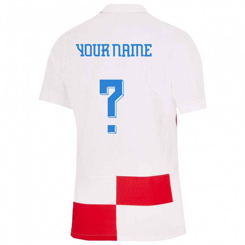 Niño Camiseta Croacia Su Nombre #0 Blanco Rojo 1ª Equipación 24-26 La Camisa México