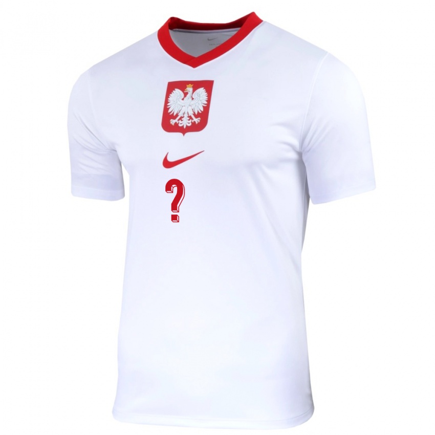 Niño Camiseta Polonia Su Nombre #0 Blanco 1ª Equipación 24-26 La Camisa México