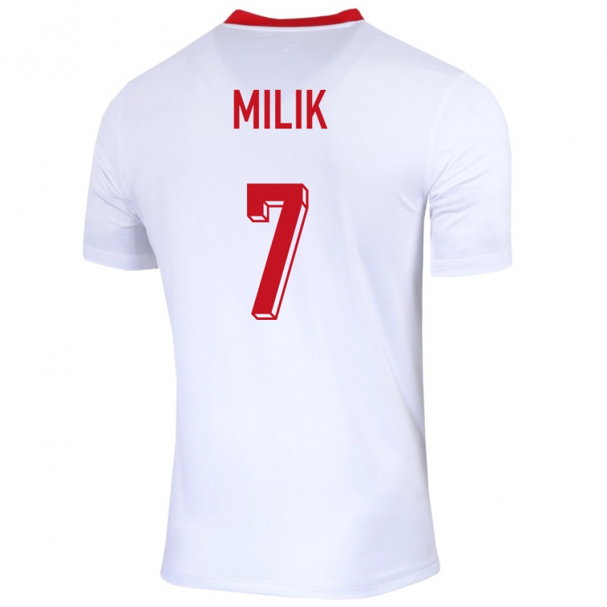 Niño Camiseta Polonia Arkadiusz Milik #7 Blanco 1ª Equipación 24-26 La Camisa México