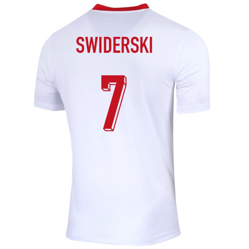 Niño Camiseta Polonia Karol Swiderski #7 Blanco 1ª Equipación 24-26 La Camisa México