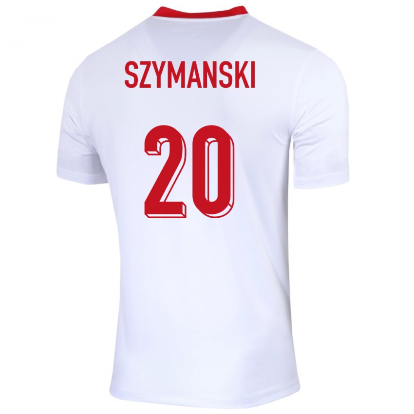 Niño Camiseta Polonia Sebastian Szymanski #20 Blanco 1ª Equipación 24-26 La Camisa México