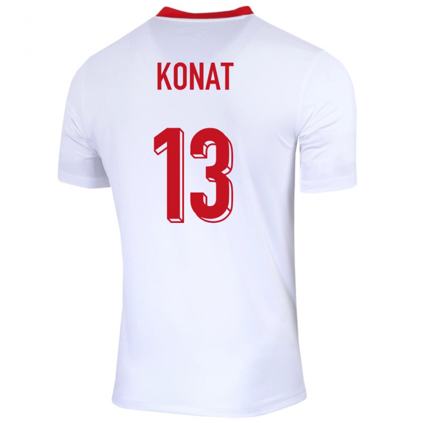 Niño Camiseta Polonia Katarzyna Konat #13 Blanco 1ª Equipación 24-26 La Camisa México