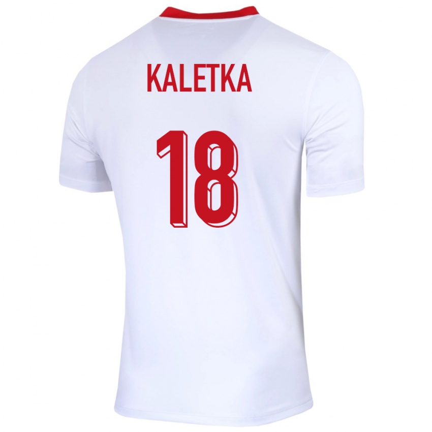 Niño Camiseta Polonia Nikol Kaletka #18 Blanco 1ª Equipación 24-26 La Camisa México