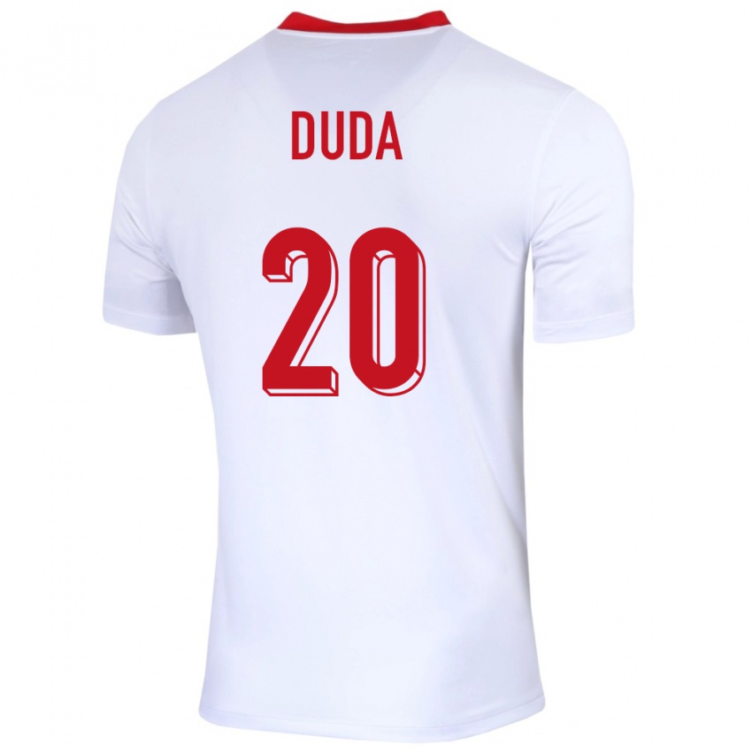 Niño Camiseta Polonia Kacper Duda #20 Blanco 1ª Equipación 24-26 La Camisa México