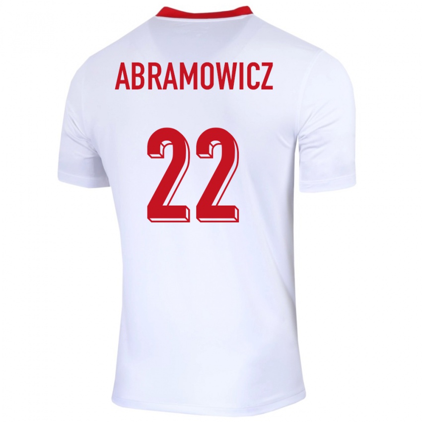 Niño Camiseta Polonia Slawomir Abramowicz #22 Blanco 1ª Equipación 24-26 La Camisa México