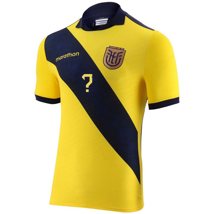 Niño Camiseta Ecuador Su Nombre #0 Amarillo 1ª Equipación 24-26 La Camisa México