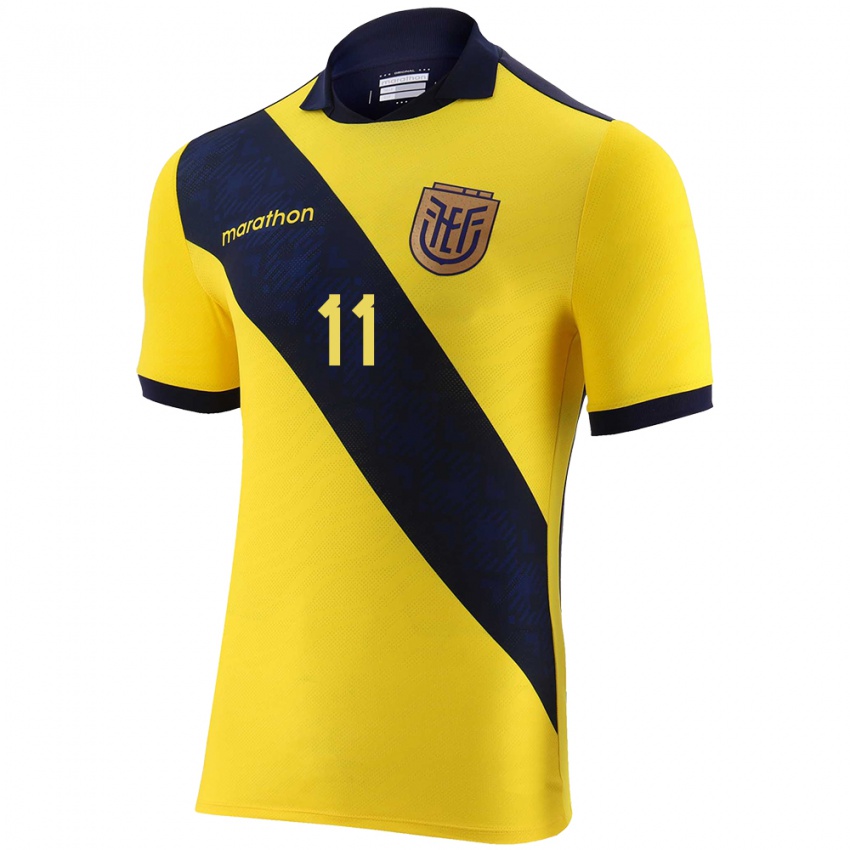 Niño Camiseta Ecuador Ariel Mina #11 Amarillo 1ª Equipación 24-26 La Camisa México