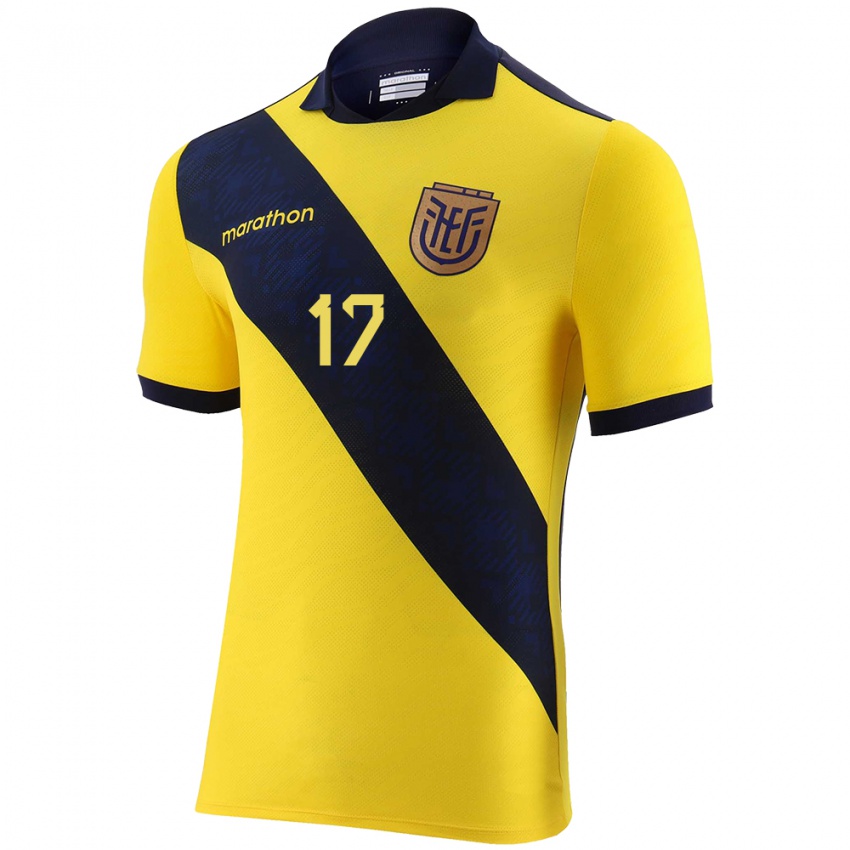 Niño Camiseta Ecuador Karen Flores #17 Amarillo 1ª Equipación 24-26 La Camisa México