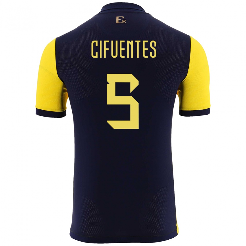 Niño Camiseta Ecuador Jose Cifuentes #5 Amarillo 1ª Equipación 24-26 La Camisa México