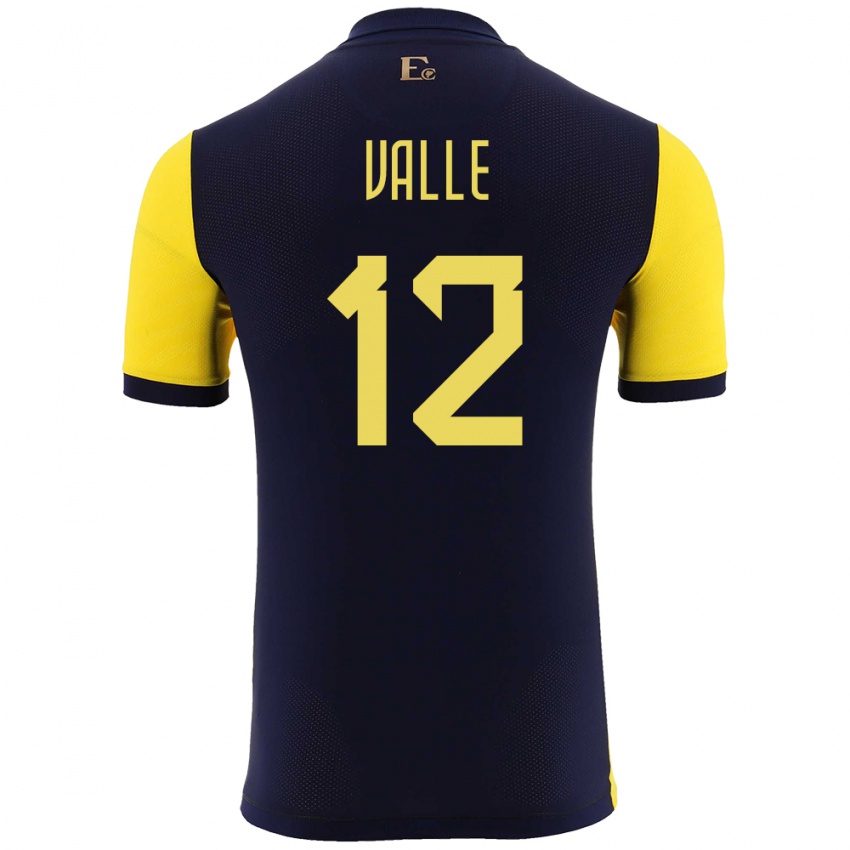 Niño Camiseta Ecuador Gonzalo Valle #12 Amarillo 1ª Equipación 24-26 La Camisa México