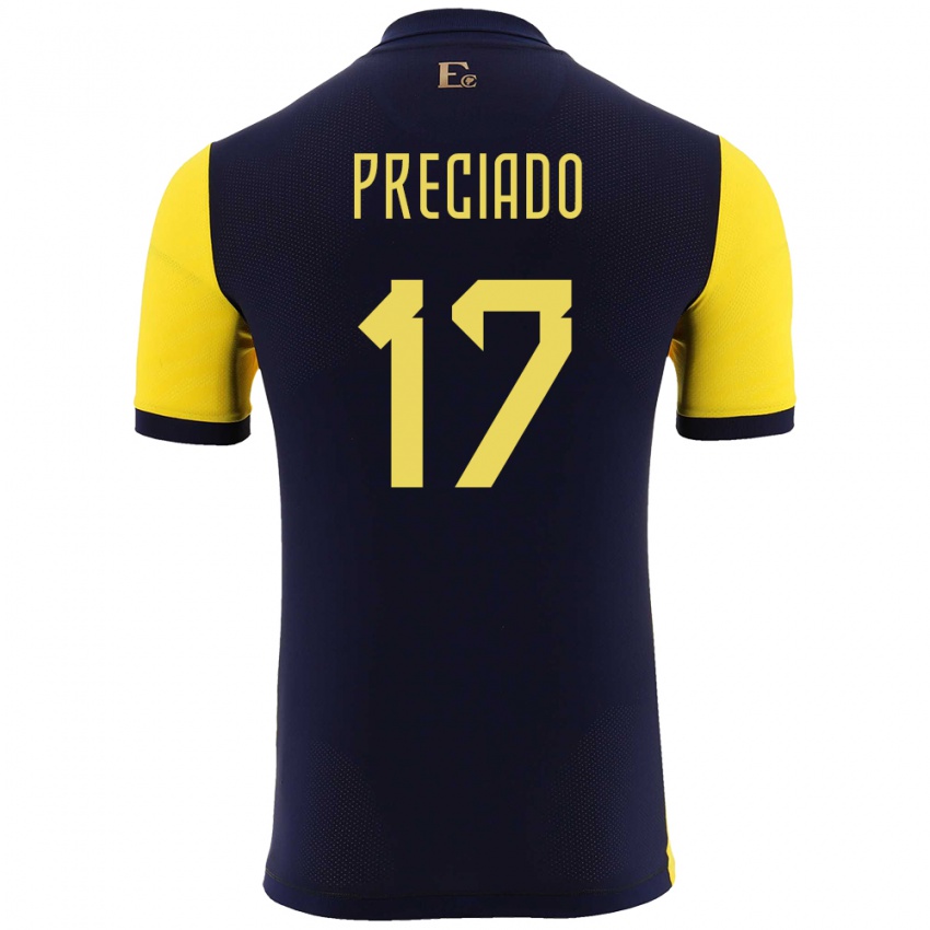 Niño Camiseta Ecuador Angelo Preciado #17 Amarillo 1ª Equipación 24-26 La Camisa México