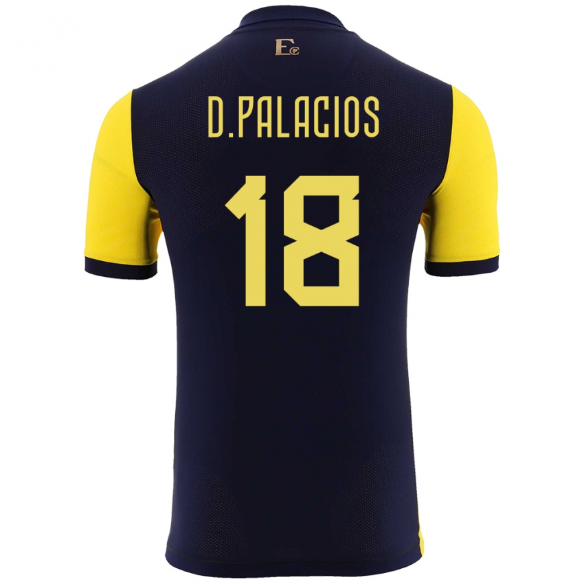 Niño Camiseta Ecuador Diego Palacios #18 Amarillo 1ª Equipación 24-26 La Camisa México