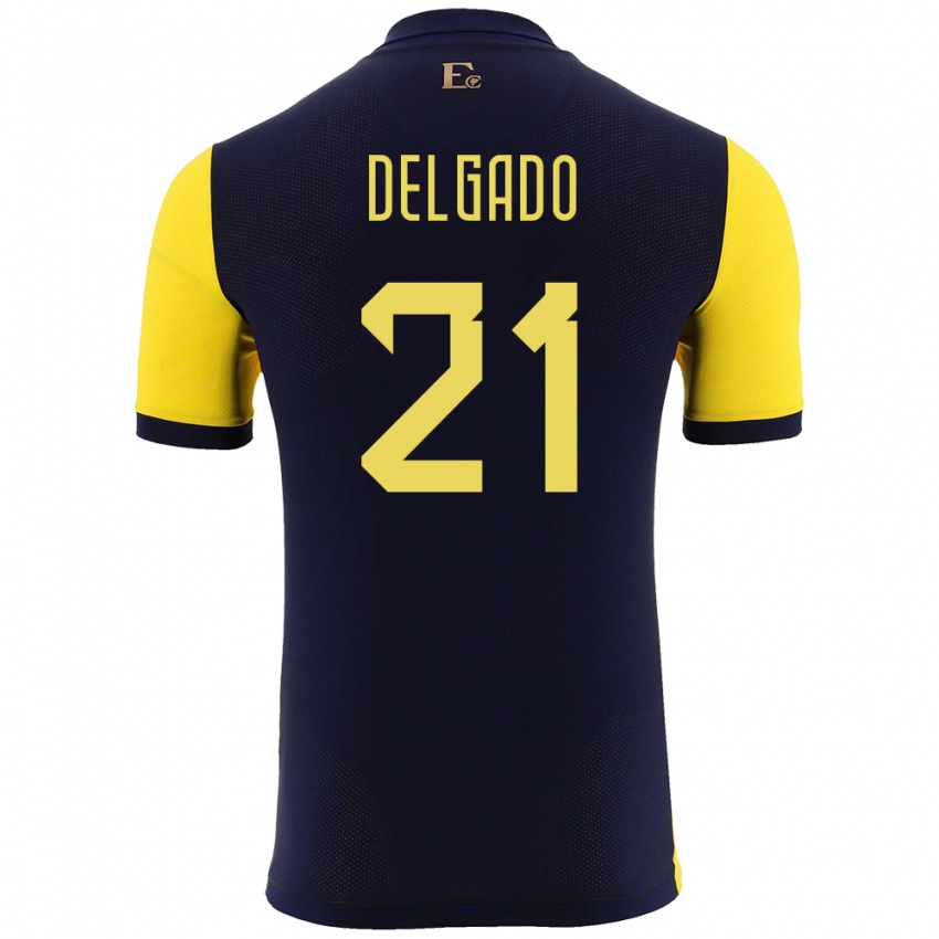 Niño Camiseta Ecuador Patrickson Delgado #21 Amarillo 1ª Equipación 24-26 La Camisa México