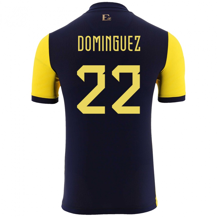 Niño Camiseta Ecuador Alexander Dominguez #22 Amarillo 1ª Equipación 24-26 La Camisa México