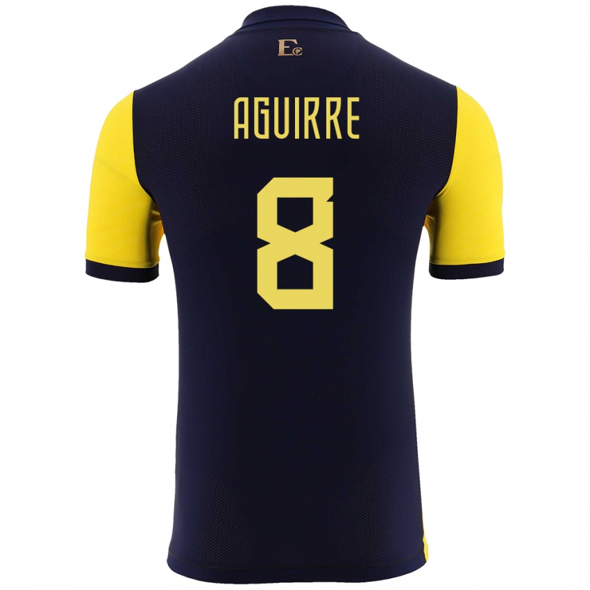 Niño Camiseta Ecuador Marthina Aguirre #8 Amarillo 1ª Equipación 24-26 La Camisa México