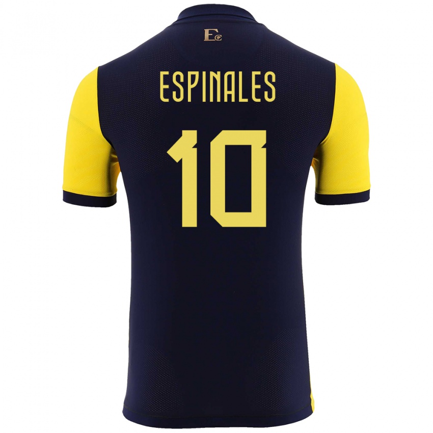 Niño Camiseta Ecuador Joselyn Espinales #10 Amarillo 1ª Equipación 24-26 La Camisa México