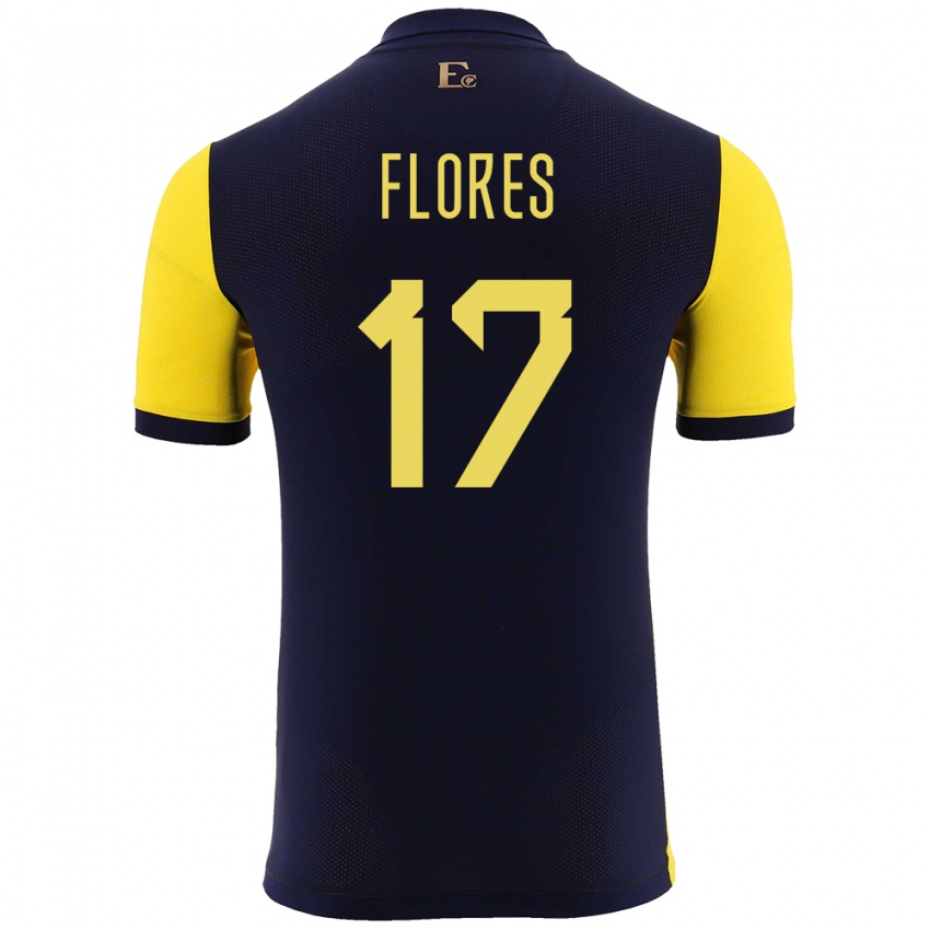 Niño Camiseta Ecuador Karen Flores #17 Amarillo 1ª Equipación 24-26 La Camisa México