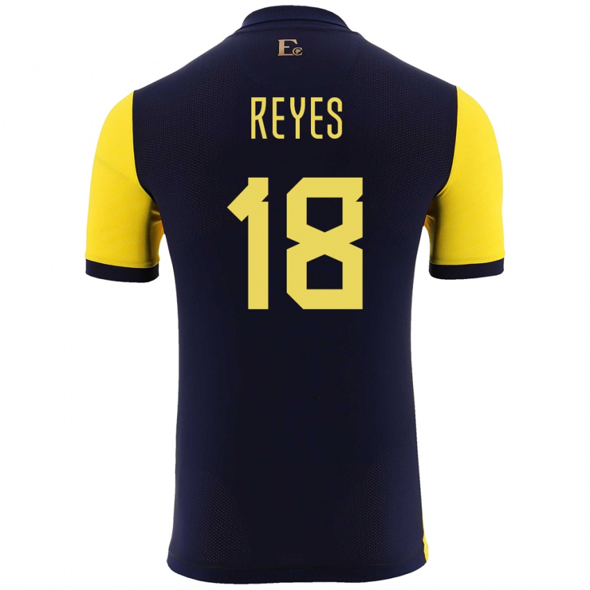 Niño Camiseta Ecuador Ashley Reyes #18 Amarillo 1ª Equipación 24-26 La Camisa México