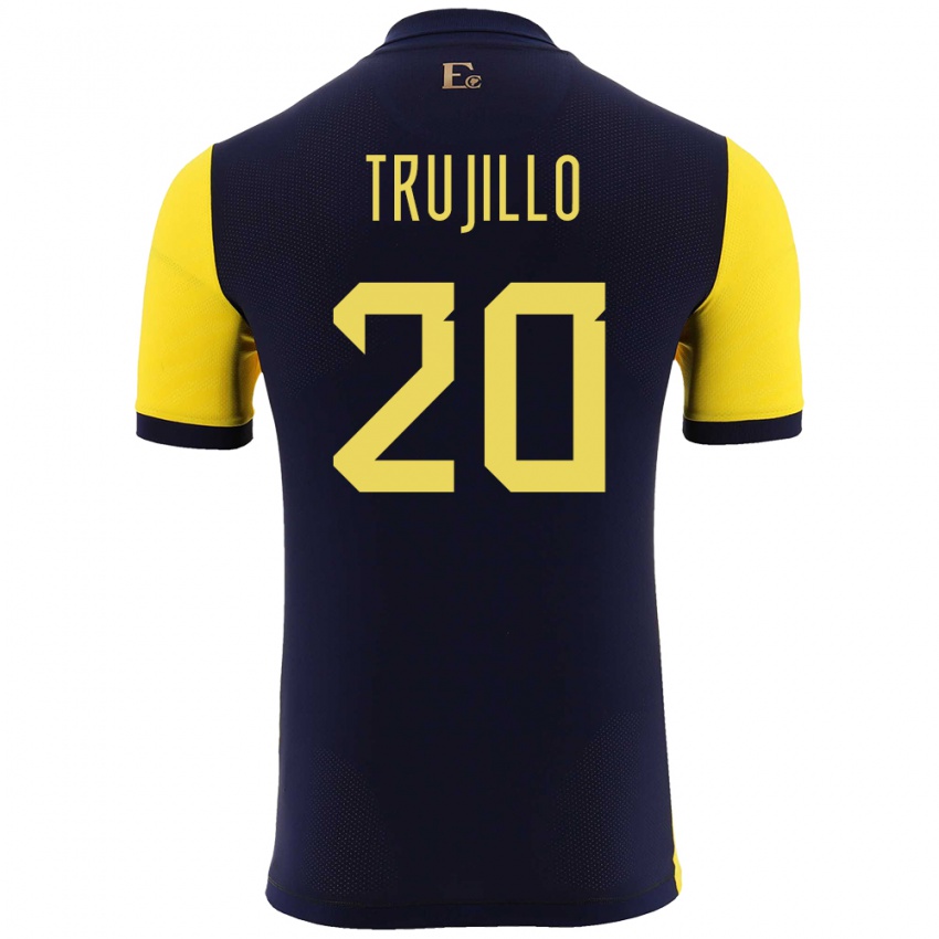 Niño Camiseta Ecuador Isabel Trujillo #20 Amarillo 1ª Equipación 24-26 La Camisa México