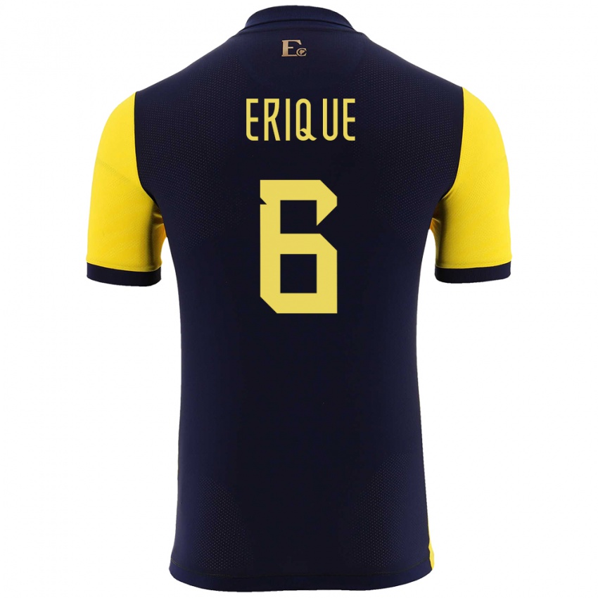 Niño Camiseta Ecuador Yeltzin Erique #6 Amarillo 1ª Equipación 24-26 La Camisa México