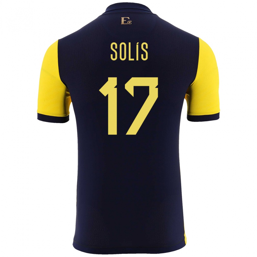 Niño Camiseta Ecuador Mathias Solis #17 Amarillo 1ª Equipación 24-26 La Camisa México