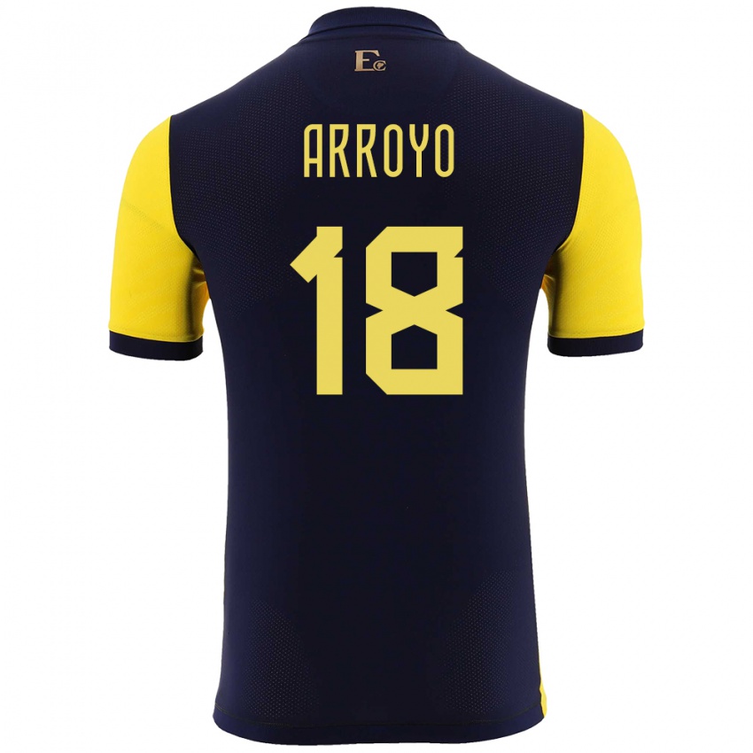 Niño Camiseta Ecuador Jean Arroyo #18 Amarillo 1ª Equipación 24-26 La Camisa México