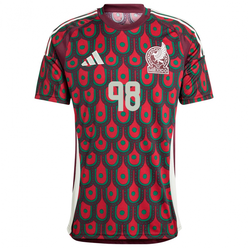 Niño Camiseta México Kinberly Guzman #98 Granate 1ª Equipación 24-26 La Camisa México