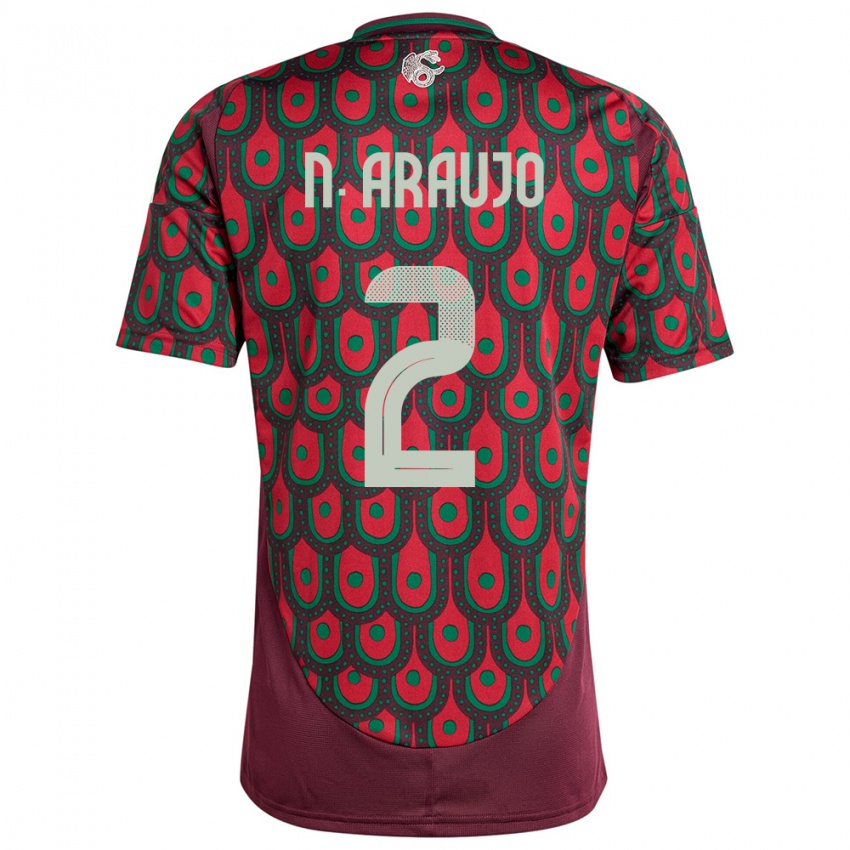 Niño Camiseta México Nestor Araujo #2 Granate 1ª Equipación 24-26 La Camisa México