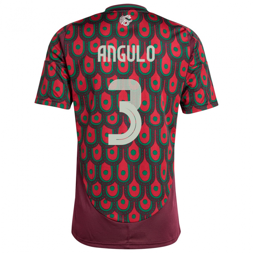 Niño Camiseta México Jesus Angulo #3 Granate 1ª Equipación 24-26 La Camisa México