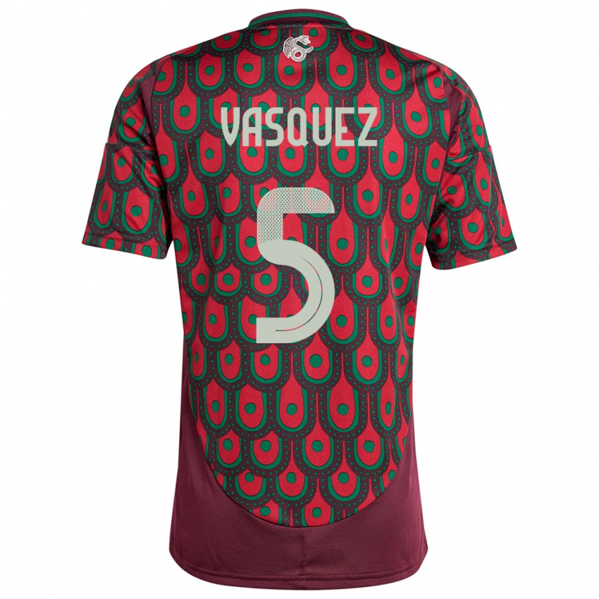 Niño Camiseta México Johan Vasquez #5 Granate 1ª Equipación 24-26 La Camisa México