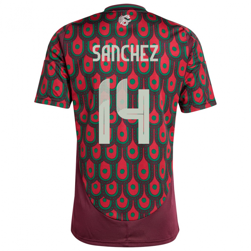 Niño Camiseta México Erick Sanchez #14 Granate 1ª Equipación 24-26 La Camisa México