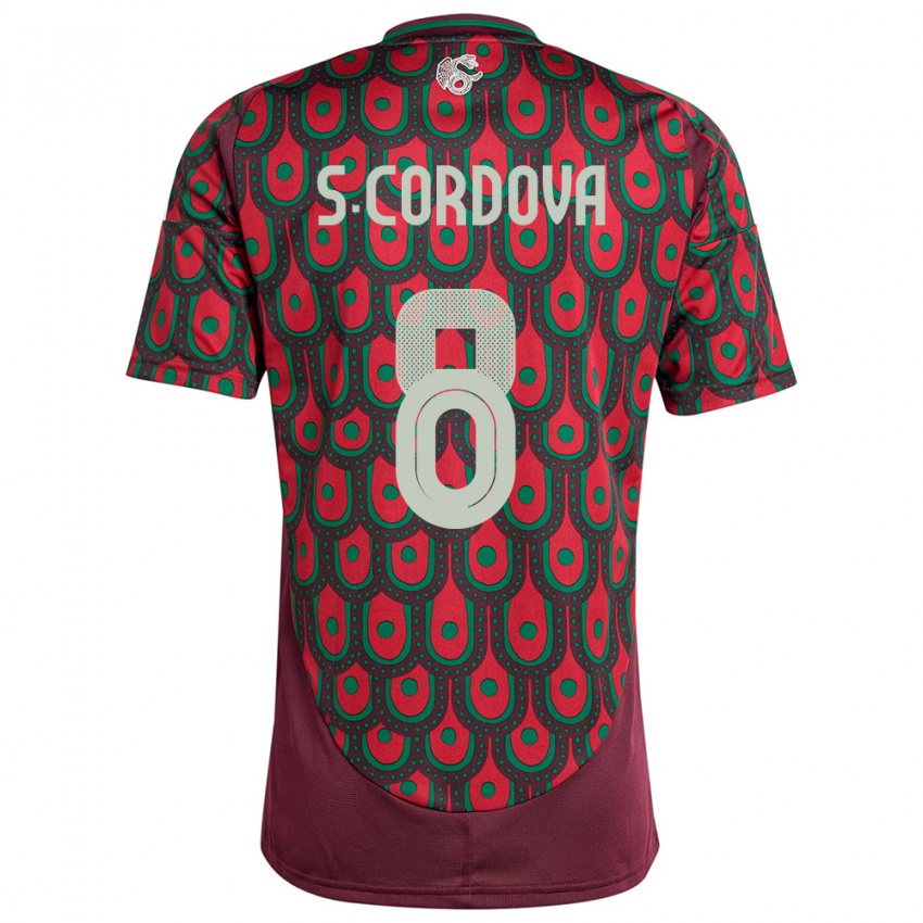 Niño Camiseta México Sebastian Cordova #8 Granate 1ª Equipación 24-26 La Camisa México